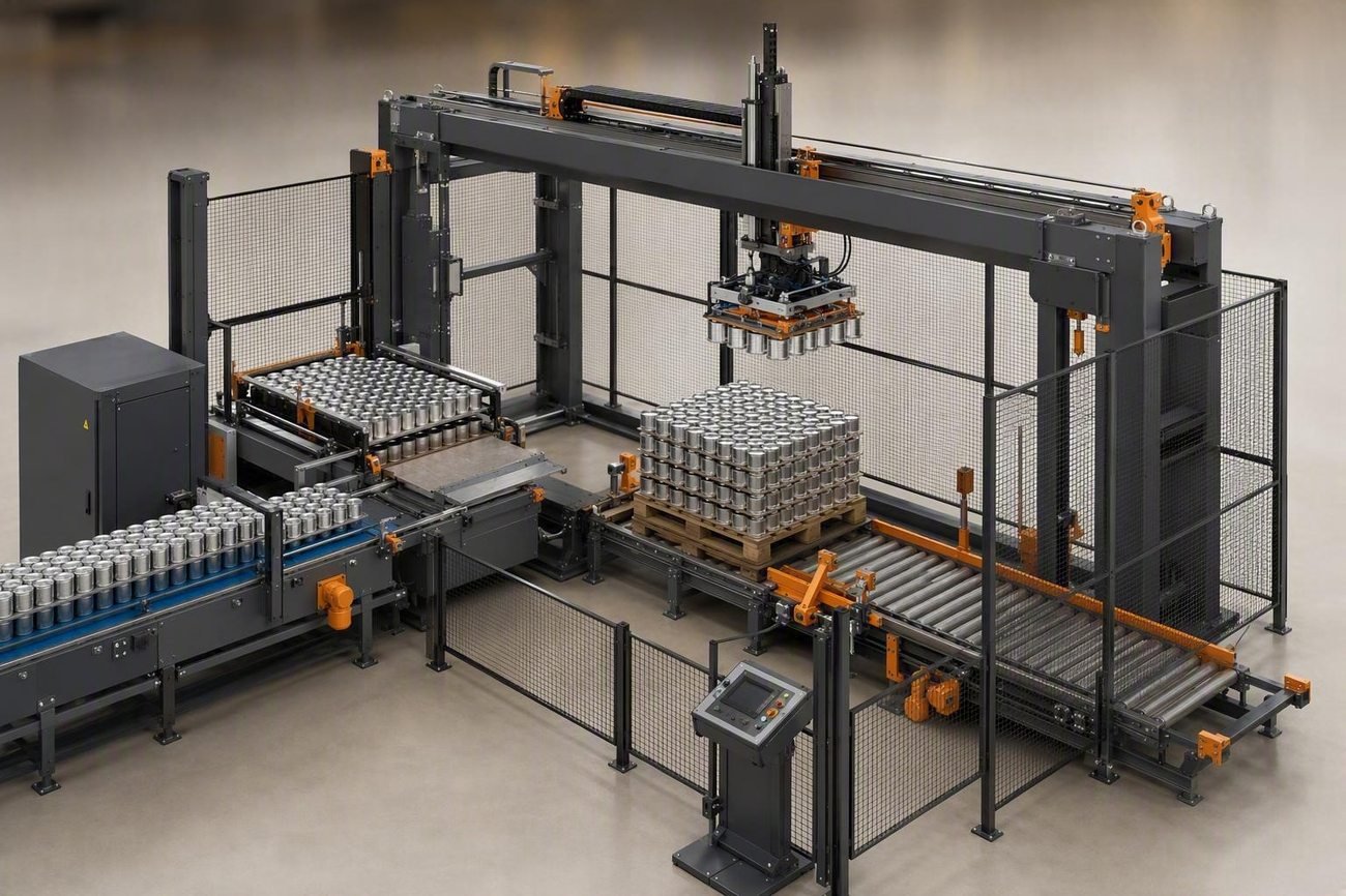 Gantry-Based Tin Can Palletizing