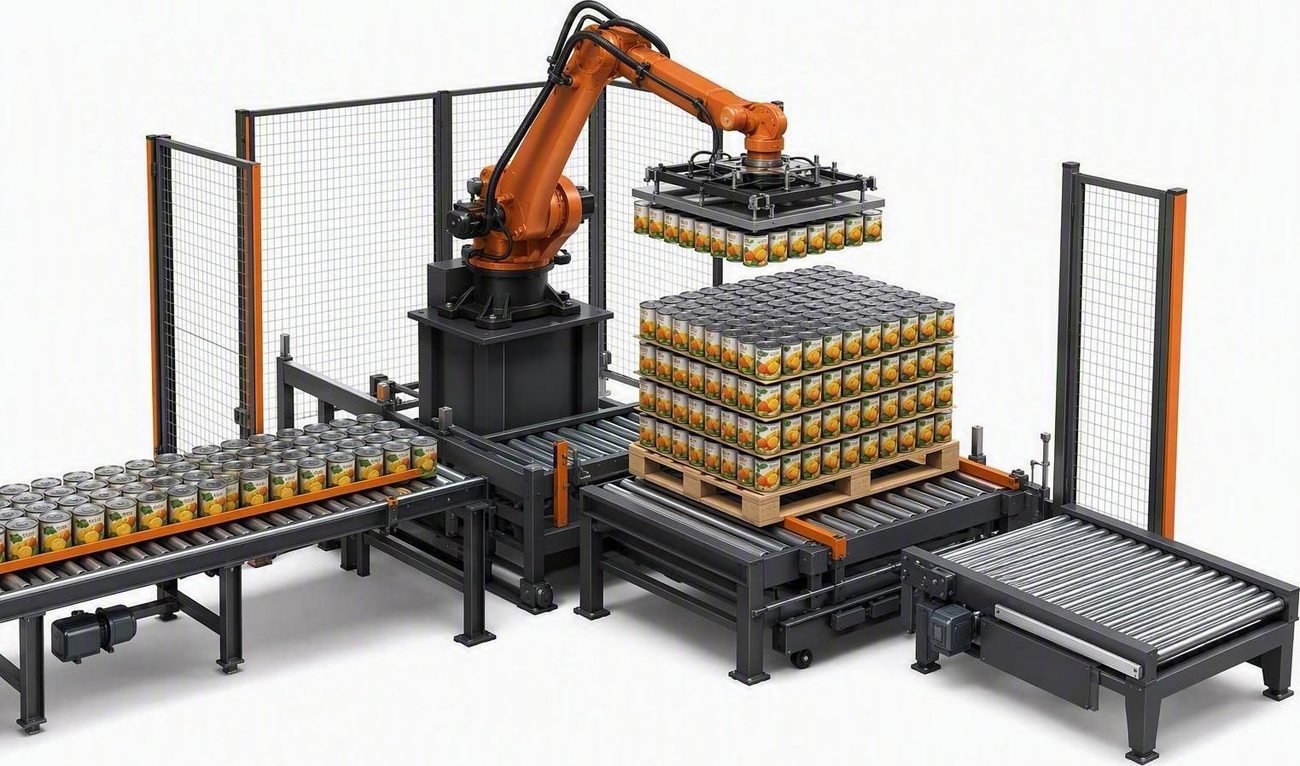 Robotic Tin Can Palletizing